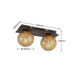 Lucande Evory Deckenleuchte, Eckig, 2-fl. -Lucande 9626372 6