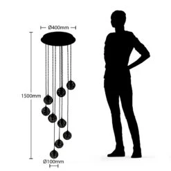 Lucande Zale Hängeleuchte, Neunflammig -Lucande 9626385 5