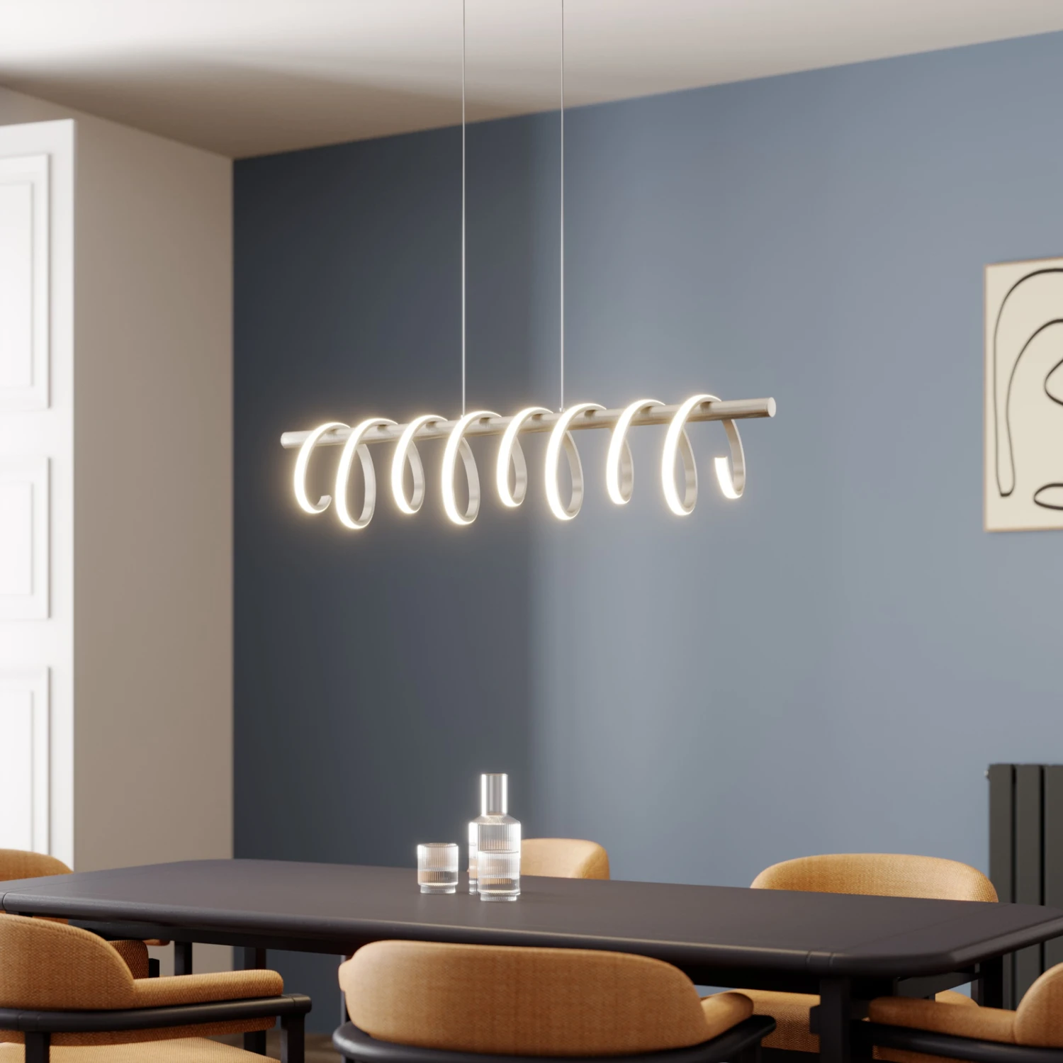 Lucande Milora LED-Pendelleuchte, Nickel 2 Lucande Milora LED-Pendelleuchte, Nickel – Bild 2