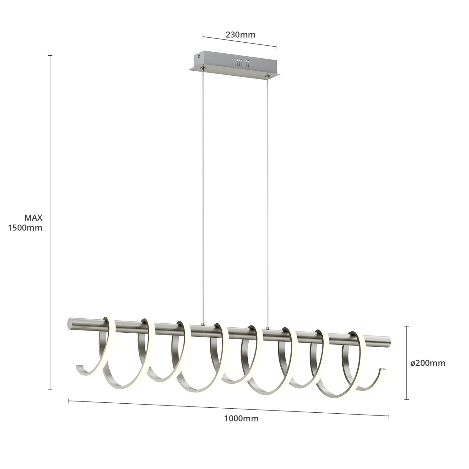 Lucande Milora LED-Pendelleuchte, Nickel 7 Lucande Milora LED-Pendelleuchte, Nickel – Bild 7