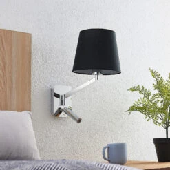 Lucande Wandlampe Irella Mit Leseleuchte, Schwarz -Lucande 9626427 2