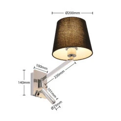 Lucande Wandlampe Irella Mit Leseleuchte, Schwarz -Lucande 9626427 5