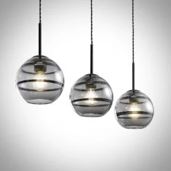 Lucande Ably Hängeleuchte, Rauchglas, Dreiflammig -Lucande 9626472 4