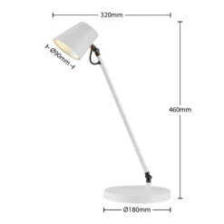 Lucande Kenala LED-Schreibtischlampe, Weiß -Lucande 9627043 3