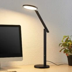 Lucande Felkano LED-Tischlampe, Schwarz