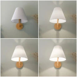 Lucande Jinda Wandleuchte, Holzgestell, Stoff Weiß -Lucande 9627073 4