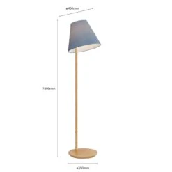 Lucande Jinda Stehlampe, Holzgestell, Stoff Blau -Lucande 9627079 6