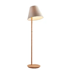 Lucande Jinda Stehlampe, Holzgestell, Samt Grau -Lucande 9627082 3