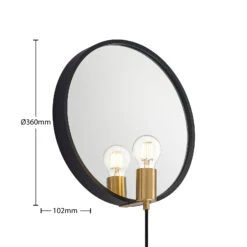 Lucande Lumani Wandleuchte Mit Spiegel, Schwarz -Lucande 9627239 6