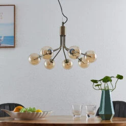 Lucande Wynona Pendelleuchte, 7-fl. Altmessing -Lucande 9627304 2