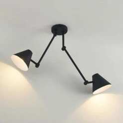 Lucande Phina Deckenleuchte In Schwarz, 2-flammig -Lucande 9627325 5