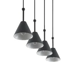 Lucande Phina Hängeleuchte In Schwarz, Vierflammig -Lucande 9627326 5