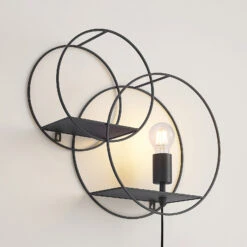 Lucande Andrik Wandleuchte, Rund, 2 Kreise 14 Lucande Andrik Wandleuchte, Rund, 2 Kreise -Lucande 9627337 5