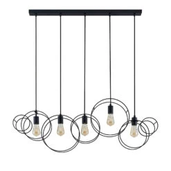 Lucande Andrik Hängelampe, 5-fl., Kreise, Schwarz -Lucande 9627343 6