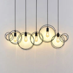 Lucande Andrik Hängelampe, 5-fl., Kreise, Schwarz -Lucande 9627343 7