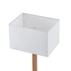 Lucande Heily Tischleuchte, Holz, Eckig, Weiß -Lucande 9627516 5