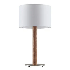 Lucande Heily Tischleuchte, Holz, Rund 21 Cm, Weiß -Lucande 9627520 2