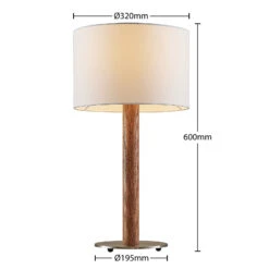 Lucande Heily Tischleuchte, Holz, Rund 21 Cm, Weiß -Lucande 9627520 3