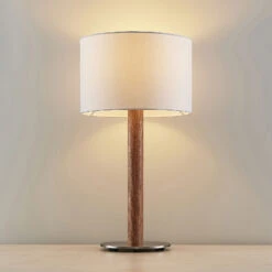 Lucande Heily Tischleuchte, Holz, Rund 21 Cm, Weiß -Lucande 9627520 4