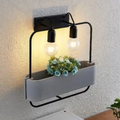 Lucande Teona Wandleuchte Mit Beton, Zweiflammig