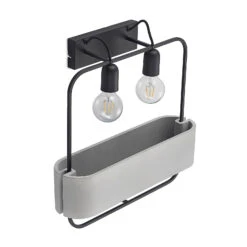 Lucande Teona Wandleuchte Mit Beton, Zweiflammig -Lucande 9627613 6