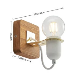 Lucande Becky Holz-Wandspot, Einflammig, Weiß -Lucande 9627695 3