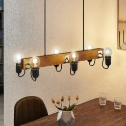 Lucande Becky Hängeleuchte, Sechsflammig, Schwarz