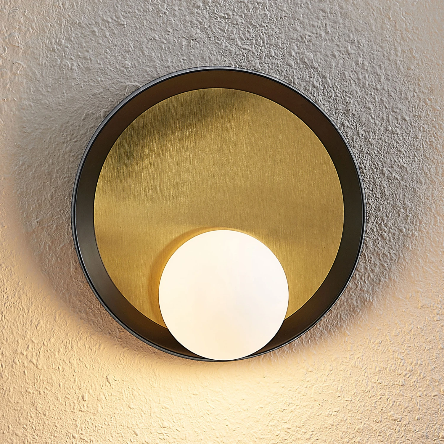 Lucande Andelina Wandleuchte, Rund, Messing 6 Lucande Andelina Wandleuchte, Rund, Messing – Bild 6