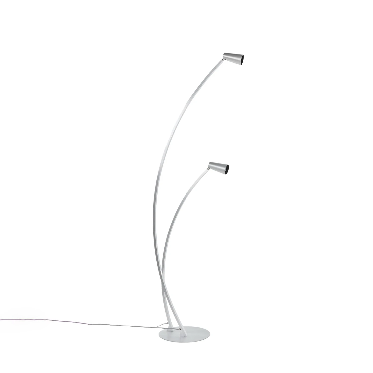 Lucande Velanoris Stehlampe, 2-fl., Alu Gebürstet 4 Lucande Velanoris Stehlampe, 2-fl., Alu Gebürstet – Bild 4