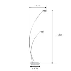 Lucande Velanoris Stehlampe, 2-fl., Alu Gebürstet 13 Lucande Velanoris Stehlampe, 2-fl., Alu Gebürstet -Lucande 9627806 4
