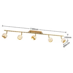 Lucande Kilio LED-Deckenstrahler, 5-flammig, Gold -Lucande 9627952 4