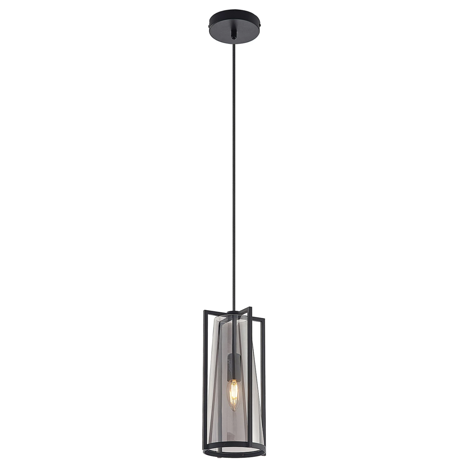 Lucande Rufina Pendellampe, Rauchglas, Einflammig 5 Lucande Rufina Pendellampe, Rauchglas, Einflammig – Bild 5