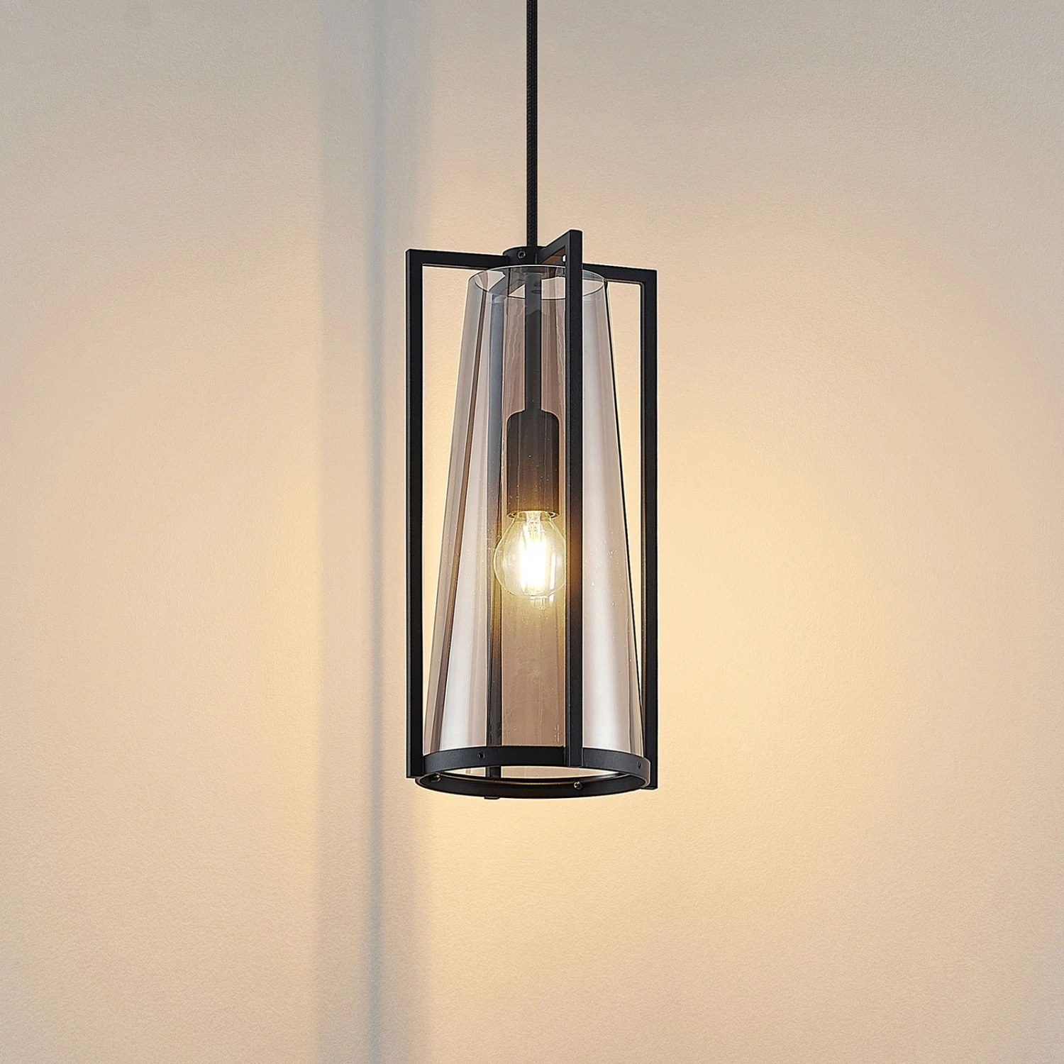 Lucande Rufina Pendellampe, Rauchglas, Einflammig 9 Lucande Rufina Pendellampe, Rauchglas, Einflammig – Bild 9