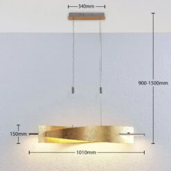 Lucande LED-Hängeleuchte Marija, Blende Senkrecht, Gold -Lucande 9639114 3