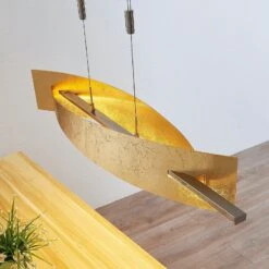 Lucande LED-Hängeleuchte Marija, Blende Senkrecht, Gold -Lucande 9639114 4