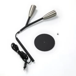 Lucande Carlea Tischlampe, 2-fl., Schwarz-nickel 16 Lucande Carlea Tischlampe, 2-fl., Schwarz-nickel -Lucande 9639202 7