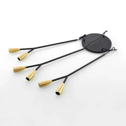 Lucande Carlea Hängelampe, 6-fl., Schwarz-messing -Lucande 9639203 7