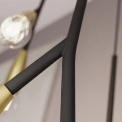 Lucande Carlea Hängelampe, 6-fl., Schwarz-messing -Lucande 9639203 8