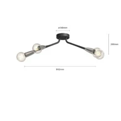 Lucande Carlea Deckenlampe, 4-fl. Schwarz-nickel -Lucande 9639208 6