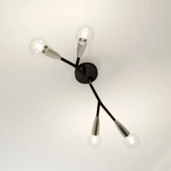 Lucande Carlea Deckenlampe, 4-fl. Schwarz-nickel -Lucande 9639208 8