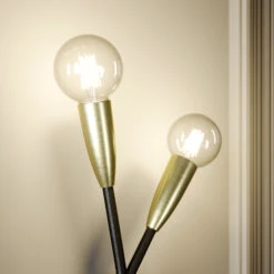 Lucande Carlea Wandlampe, 2-fl. Schwarz-messing -Lucande 9639213 4