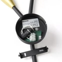 Lucande Carlea Wandlampe, 2-fl. Schwarz-messing -Lucande 9639213 7