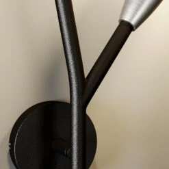 Lucande Carlea Wandlampe, 2-fl. Schwarz-nickel -Lucande 9639214 8