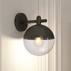 Lucande Dustian Wandleuchte, Glaskugel