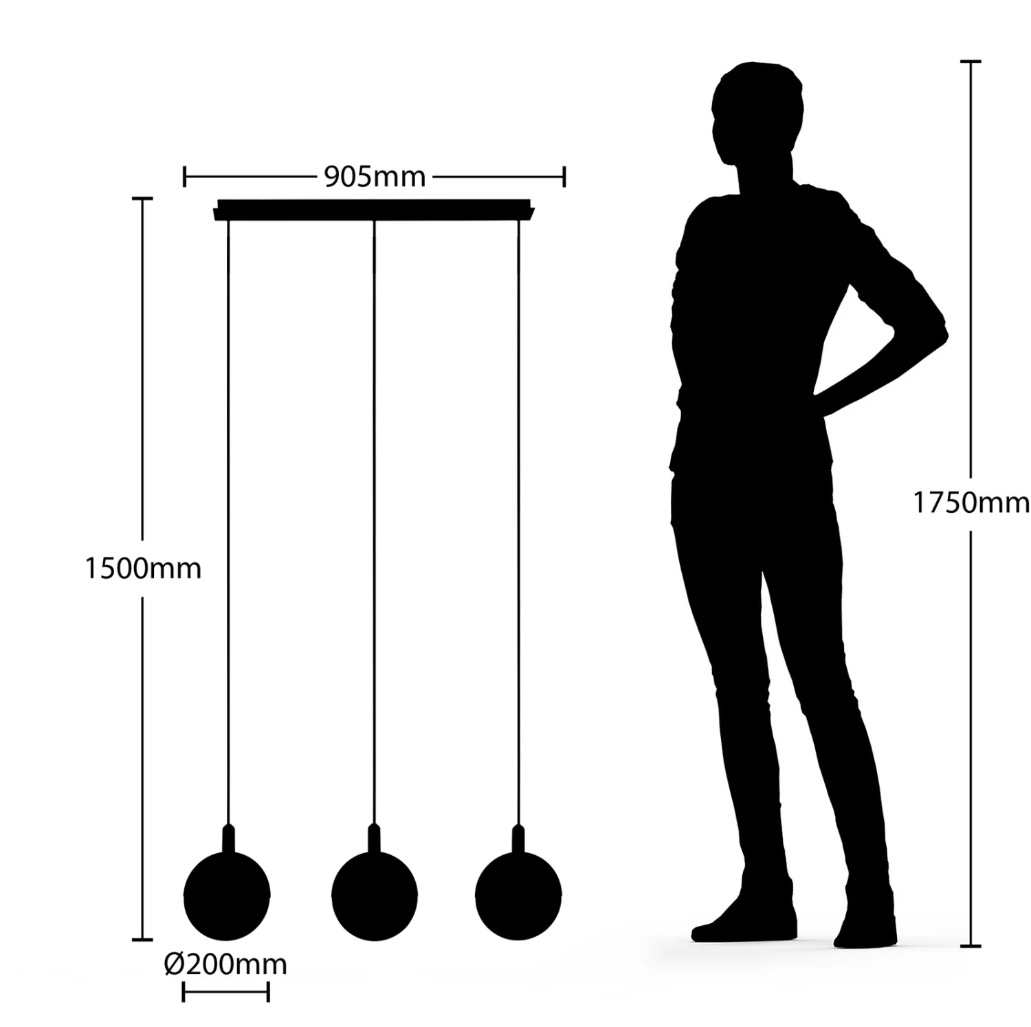 Lucande Dustian Hängeleuchte, 3-fl., 90 Cm 7 Lucande Dustian Hängeleuchte, 3-fl., 90 Cm – Bild 7