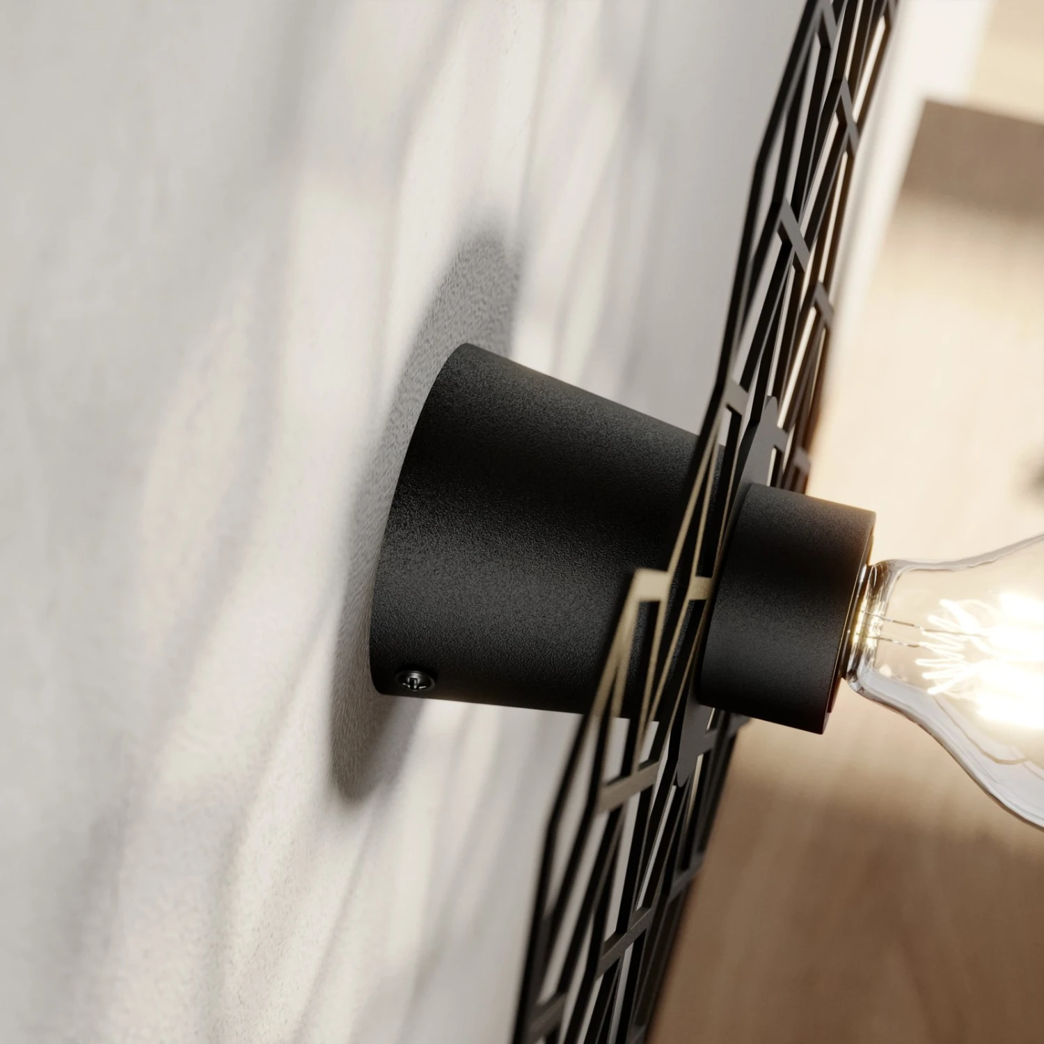 Lucande Alexaru Wandleuchte, Waben, Schwarz 4 Lucande Alexaru Wandleuchte, Waben, Schwarz – Bild 4