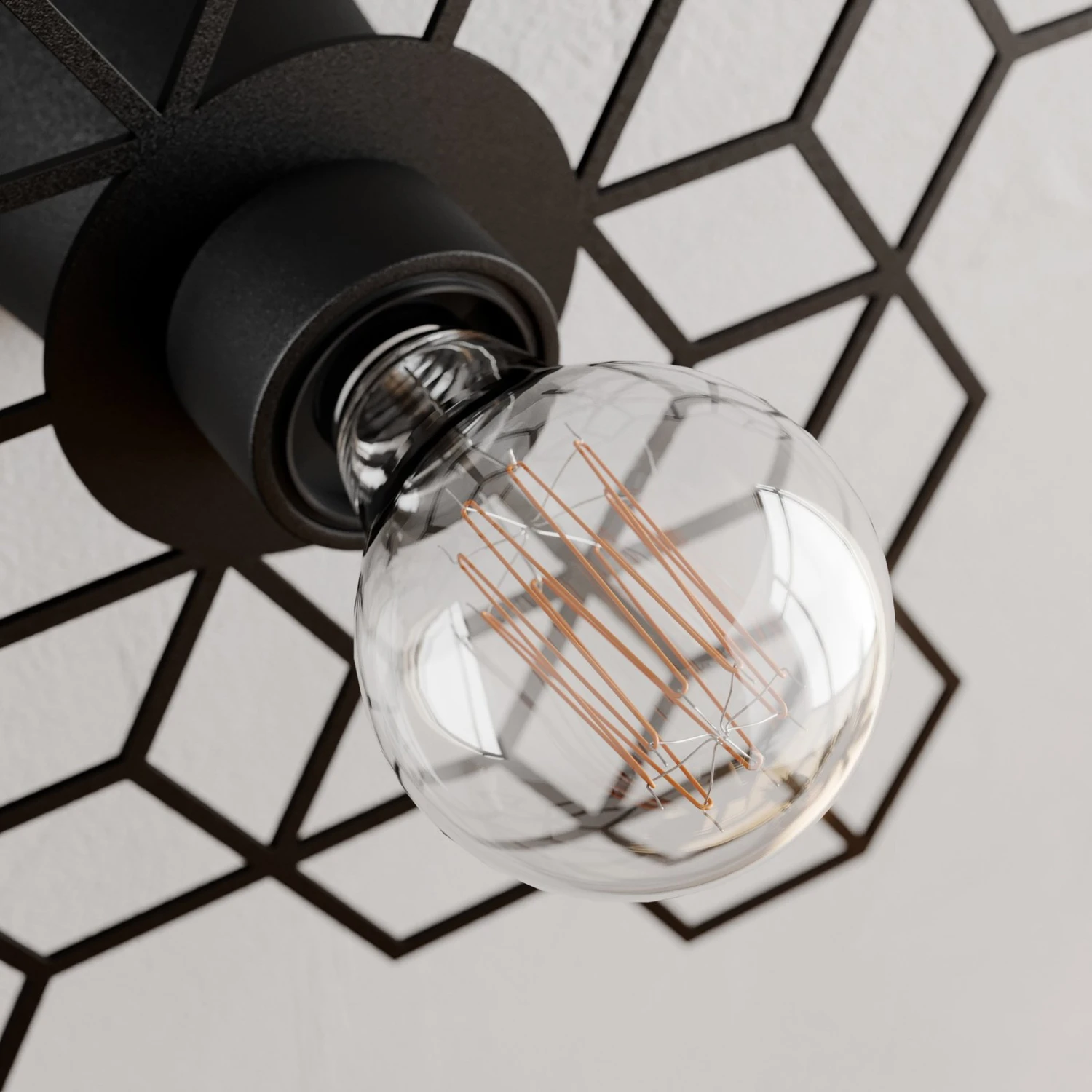 Lucande Alexaru Wandleuchte, Waben, Schwarz 5 Lucande Alexaru Wandleuchte, Waben, Schwarz – Bild 5