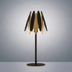 Lucande Lounit Tischleuchte, Schwarz-gold -Lucande 9639249 4