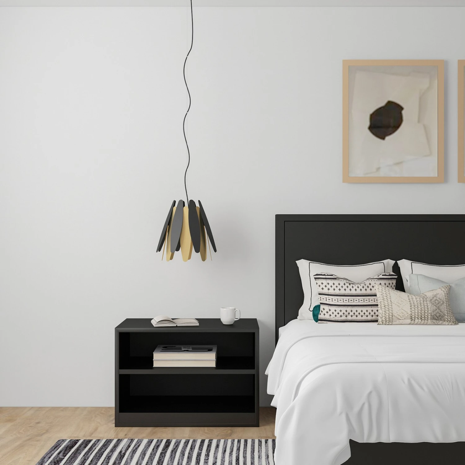 Lucande Lounit Hängelampe, Schwarz-gold, 1-flammig 3 Lucande Lounit Hängelampe, Schwarz-gold, 1-flammig – Bild 3