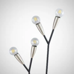 Lucande Carlea Stehleuchte, 4-fl., Schwarz-nickel -Lucande 9639257 4